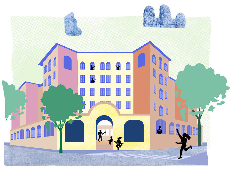 Image d'architecture sur la rénovation du Palais de la Femme